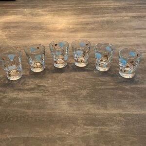 Vintage 50s/60s MCM Federal Glass Boomerang Amoeba Shot 4oz